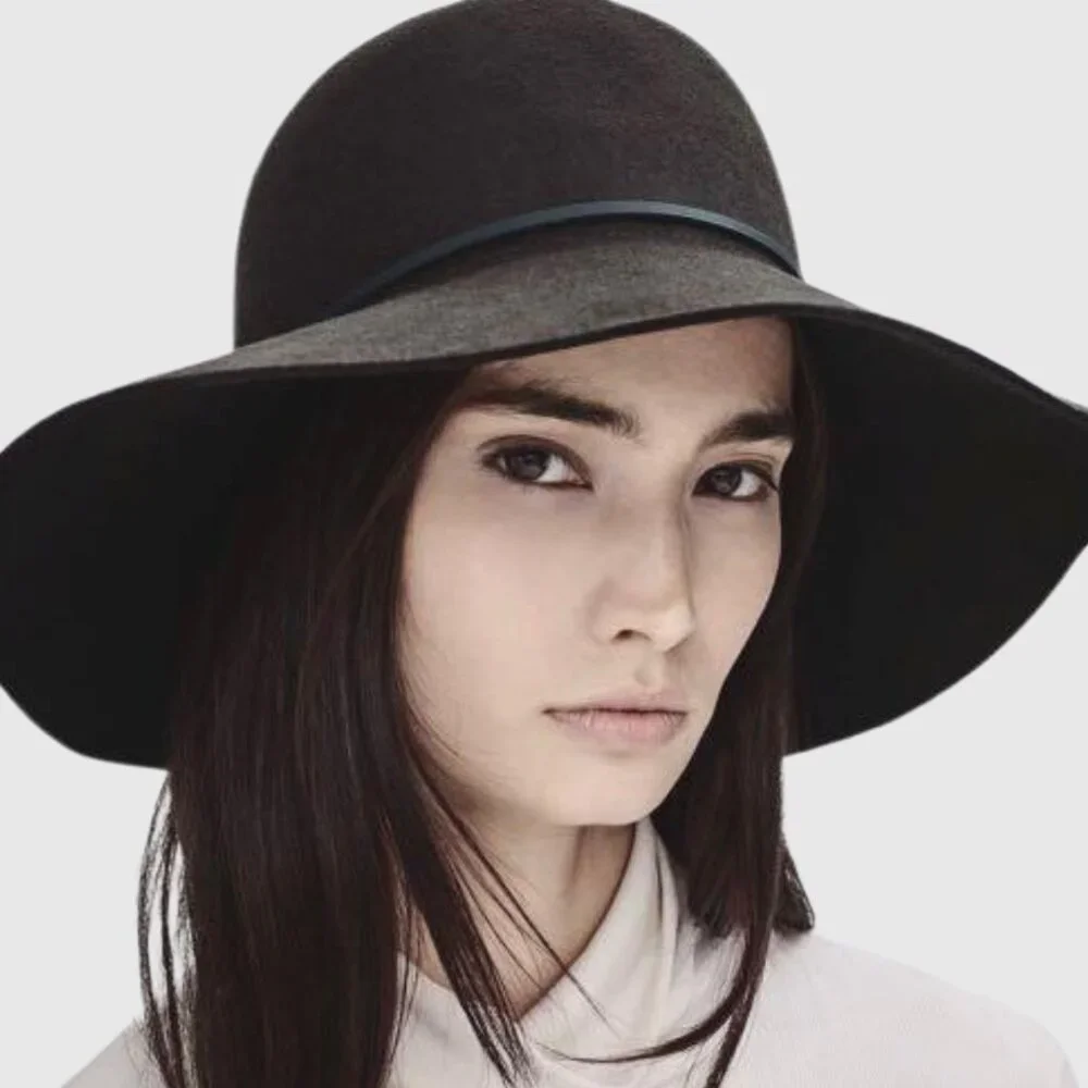 Aritzia Talula 'The Baylis' 100% Wool Floppy Brim Hat - Espresso - US S/M - Picture 2 of 5